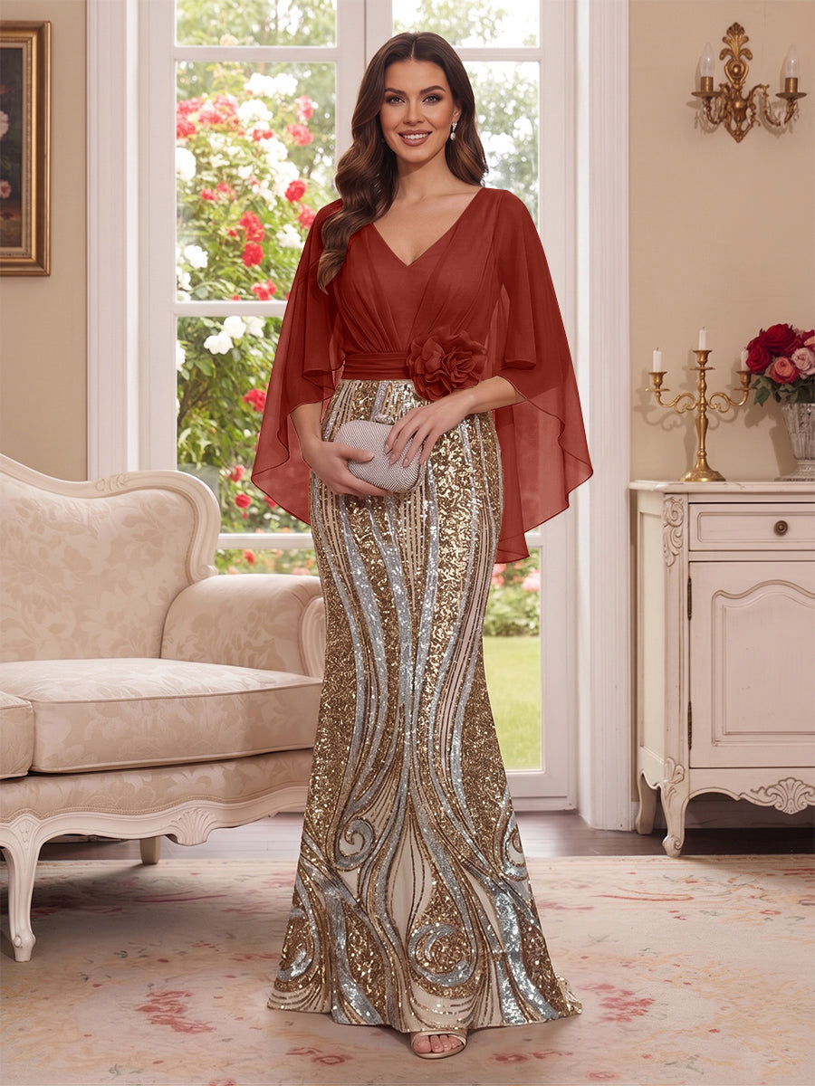 Nerine Celeste Rust front view mother of the bride dress