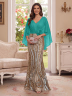 Nerine Celeste Turquoise back view mother of the bride dress