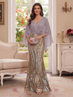 Nerine Celeste Wisteria back view mother of the bride dress