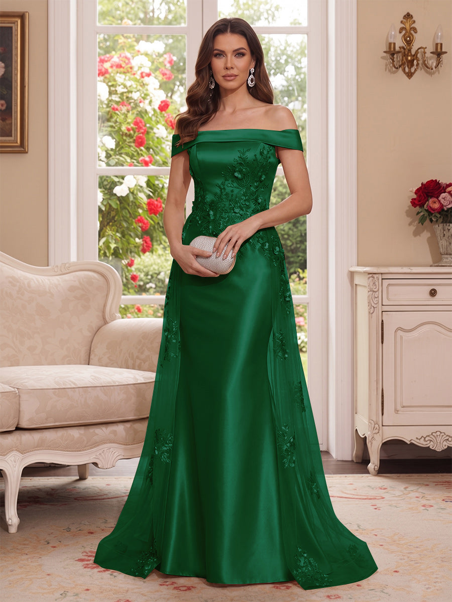 Theodora Wren Hunter Green front view mother of the bride dress
