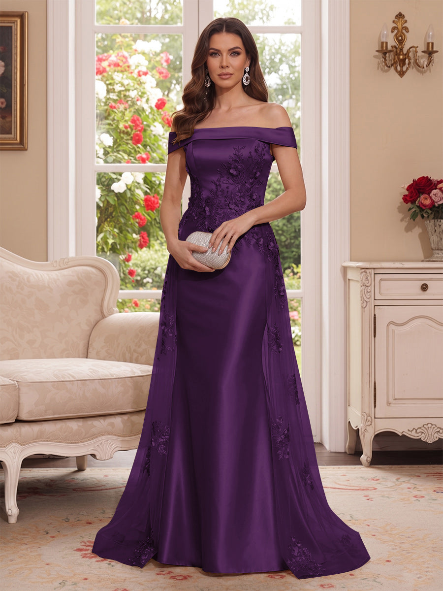 Theodora Wren Grape front view mother of the bride dress