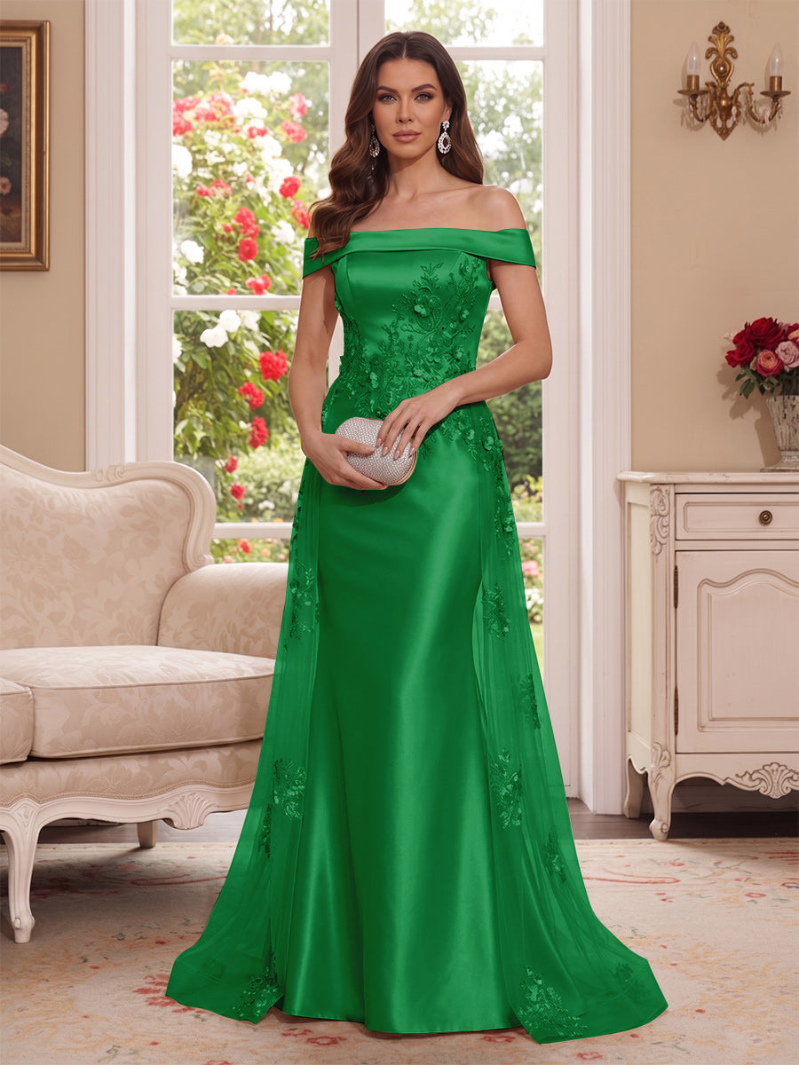 Theodora Wren Forest Green front view mother of the bride dress