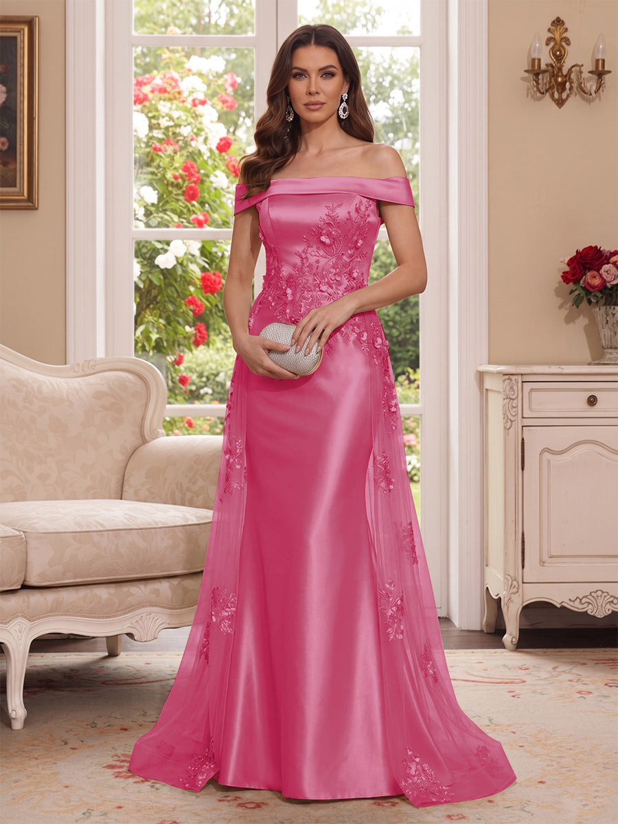 Theodora Wren Hot Pink front view mother of the bride dress