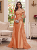 Theodora Wren Orange front view mother of the bride dress