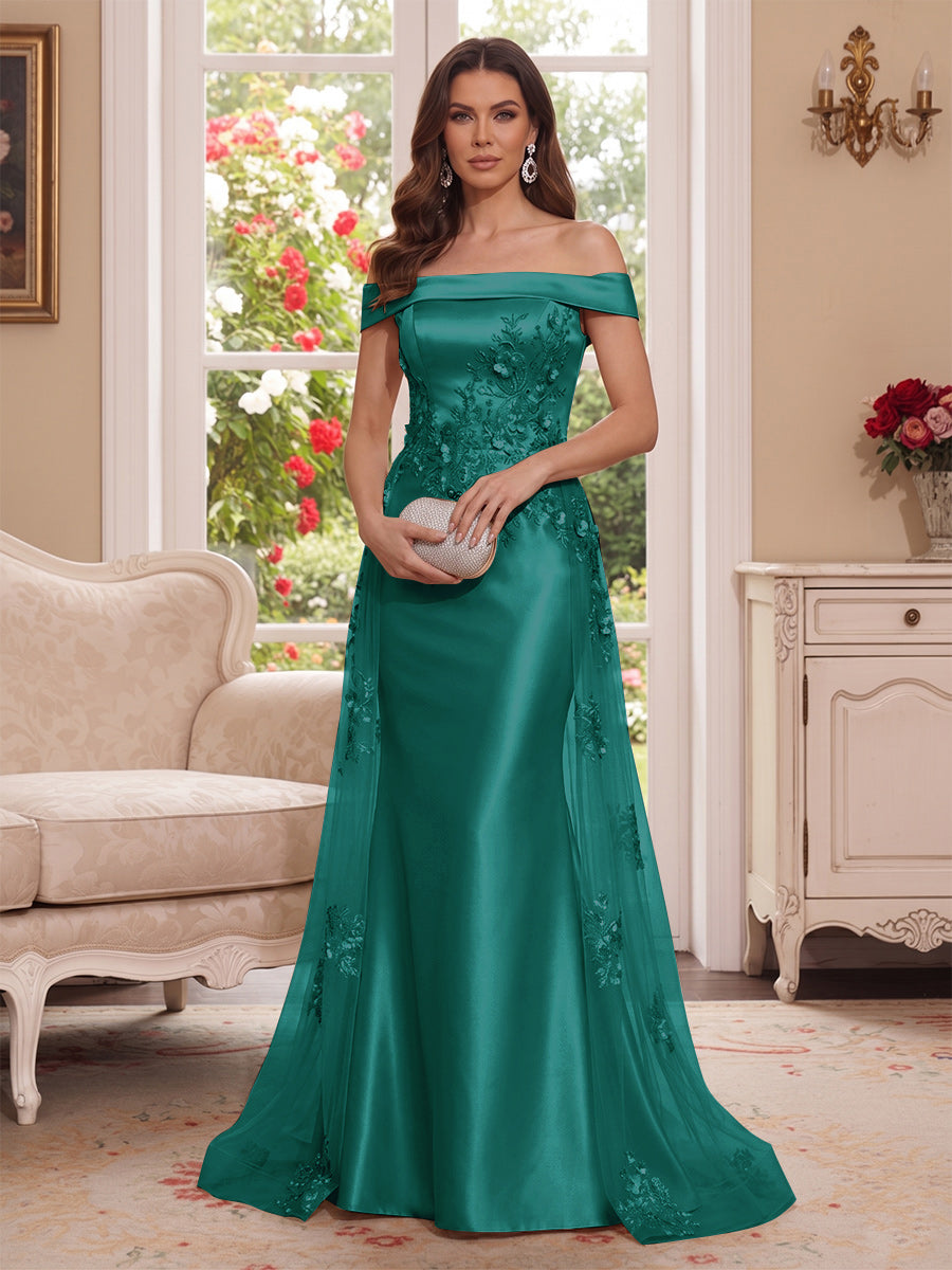 Theodora Wren Peacock front view mother of the bride dress