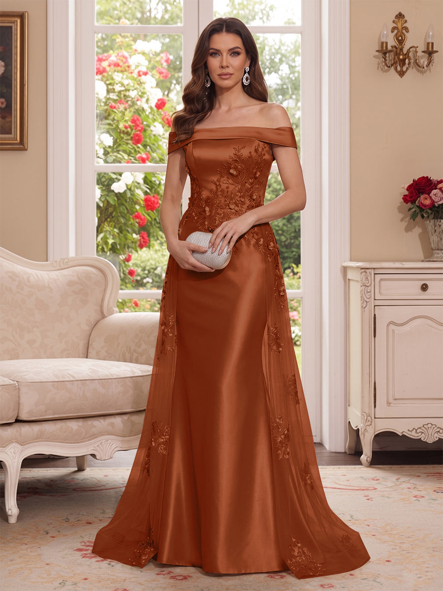 Theodora Wren Rust front view mother of the bride dress