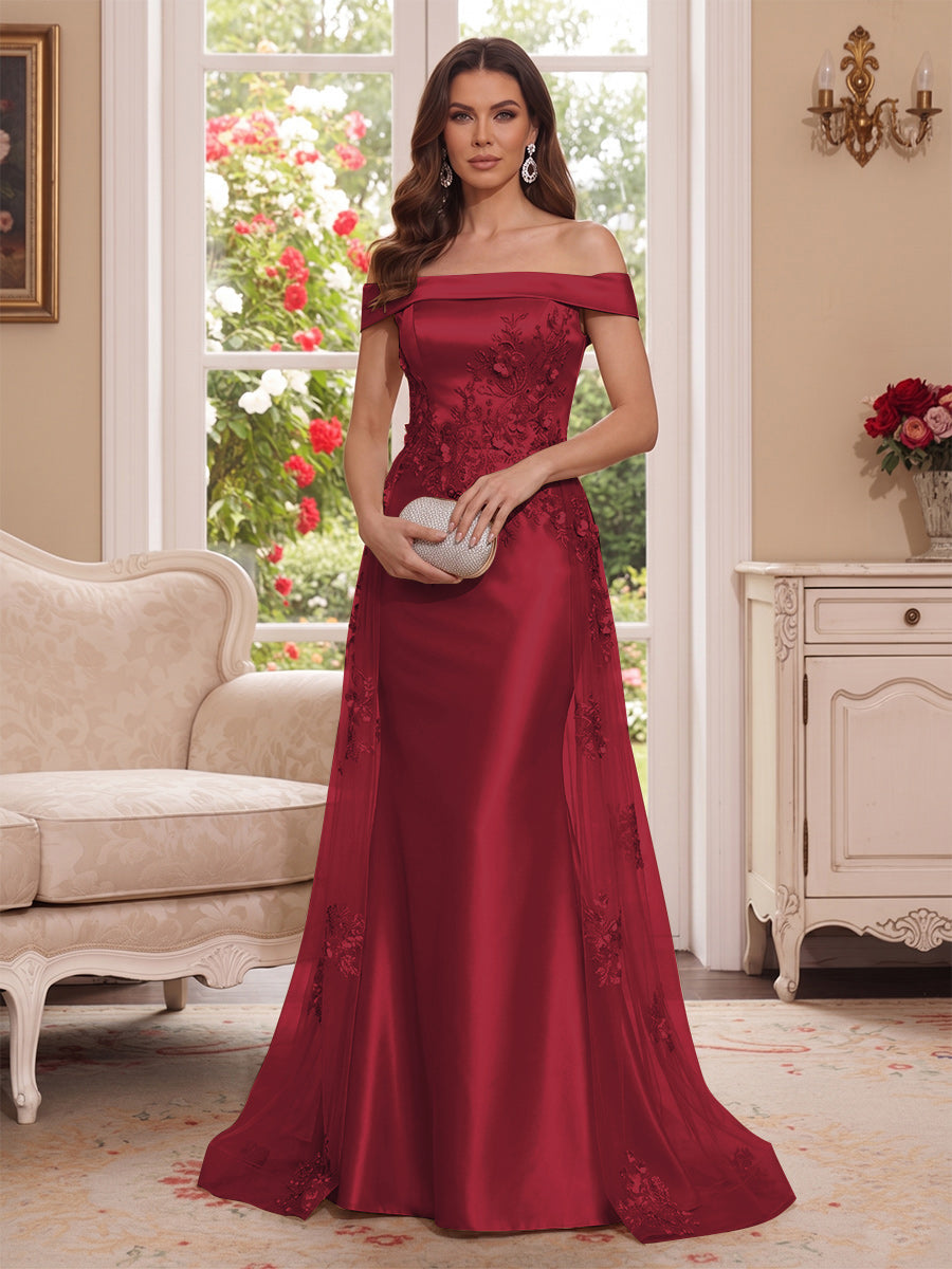 Theodora Wren Burgundy back view mother of the bride dress