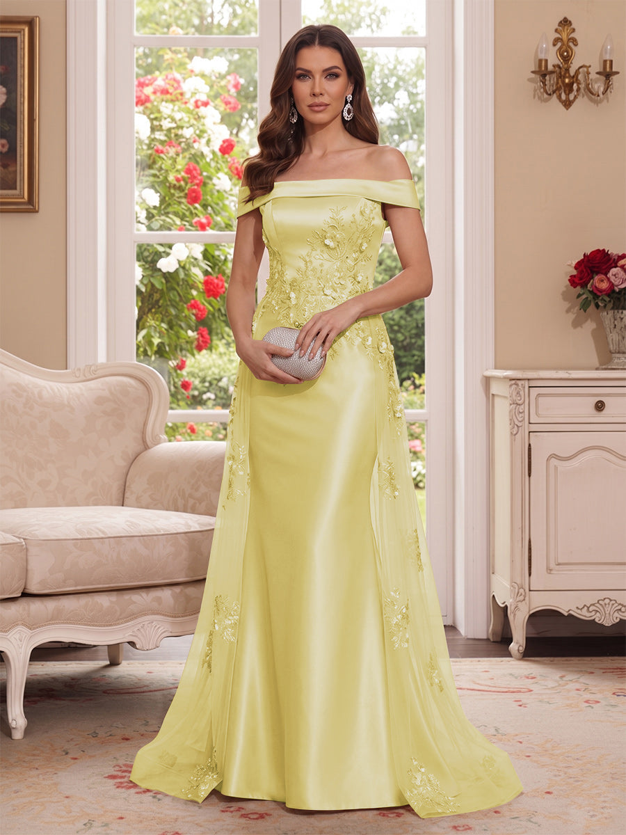Theodora Wren Yellow front view mother of the bride dress