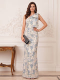 Penelope Grace Sky Blue front view mother of the bride dress