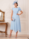 Adriana Rose Sky Blue front view mother of the bride dress