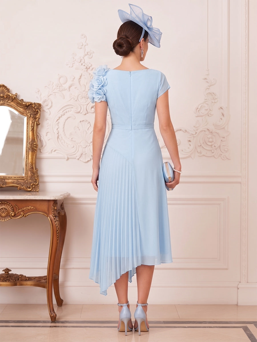 Adriana Rose Sky Blue back view mother of the bride dress