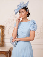 Adriana Rose Sky Blue side view mother of the bride dress