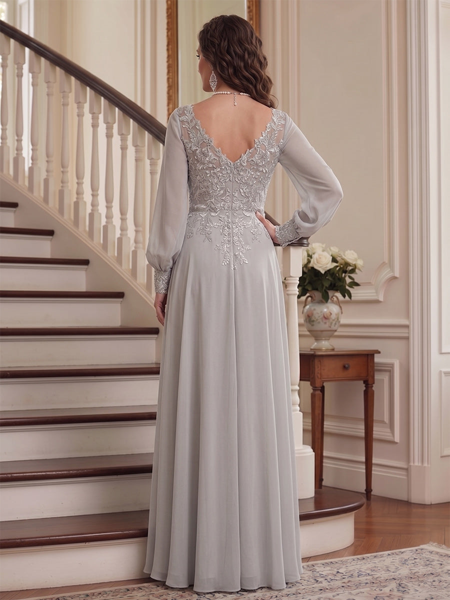 Valencia Belle Beige back view mother of the bride dress