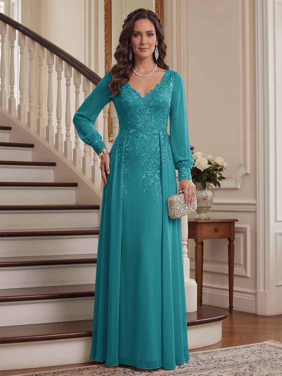 Valencia Belle Turquoise front view mother of the bride dress