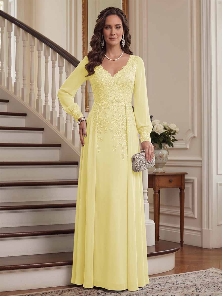 Aveline daffodil front view mother of the bride dress