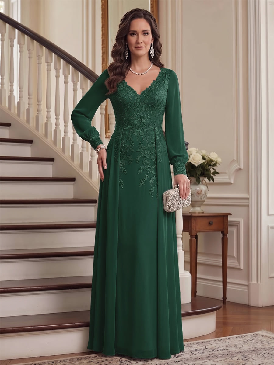 Valencia Belle Hunter Green front view mother of the bride dress