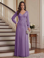 Aveline wisteria front view mother of the bride dress