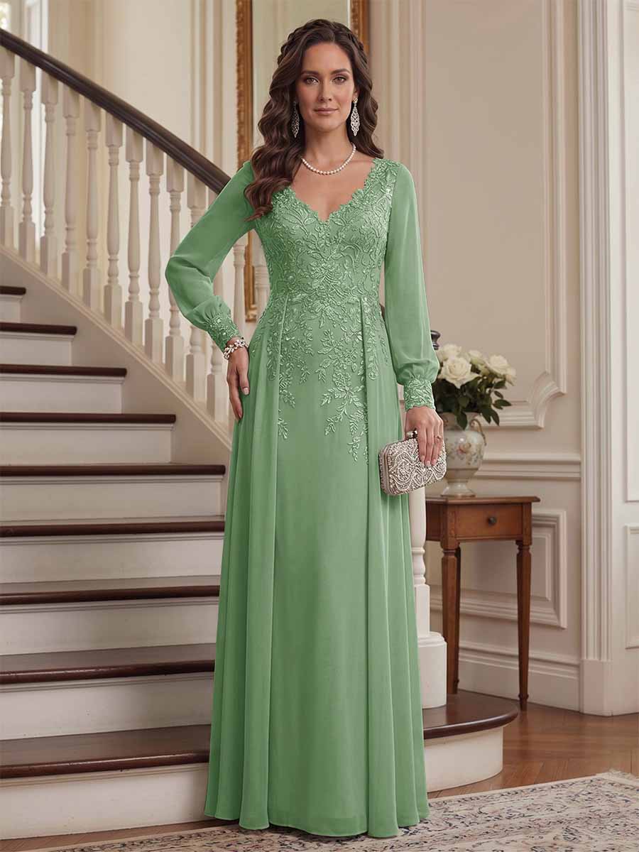 Aveline sage green front view mother of the bride dress