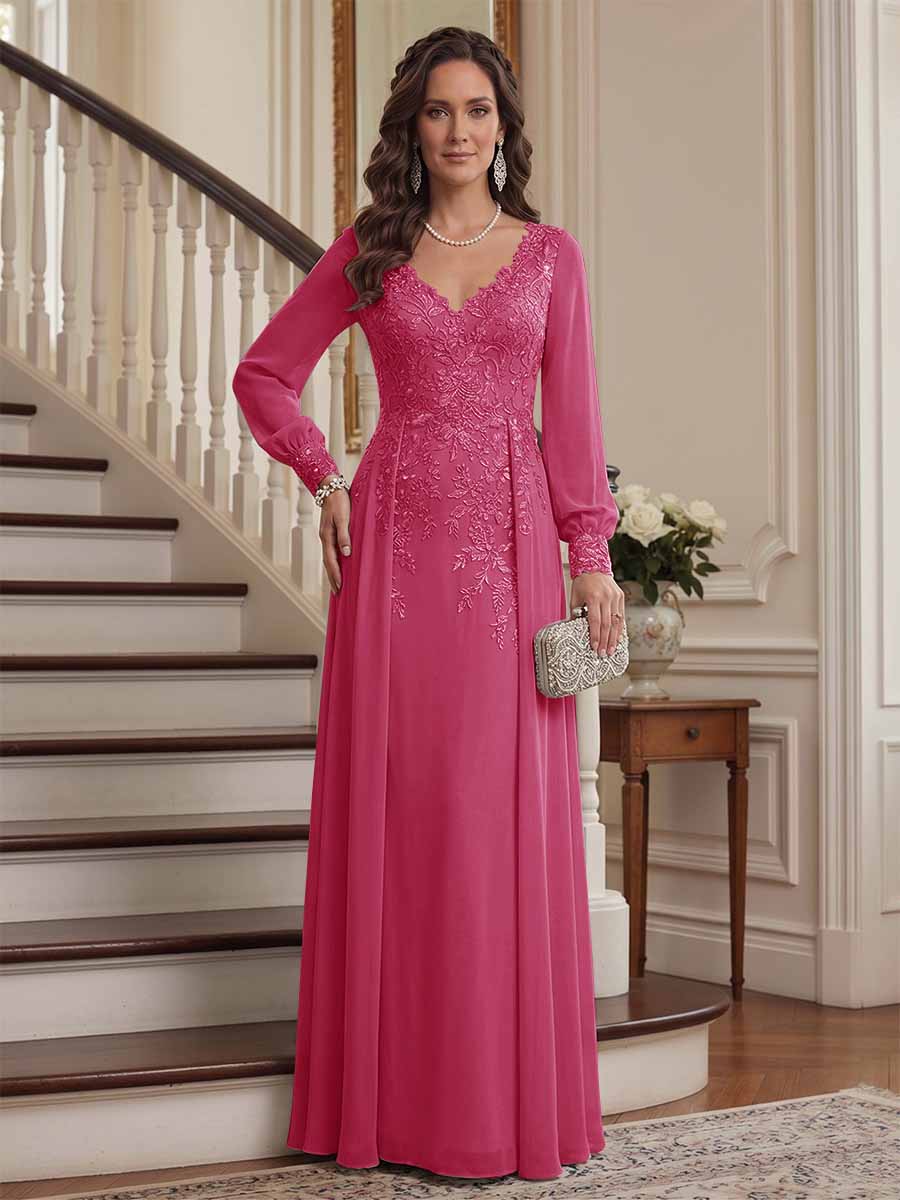Valencia Belle Fuchsia front view mother of the bride dress