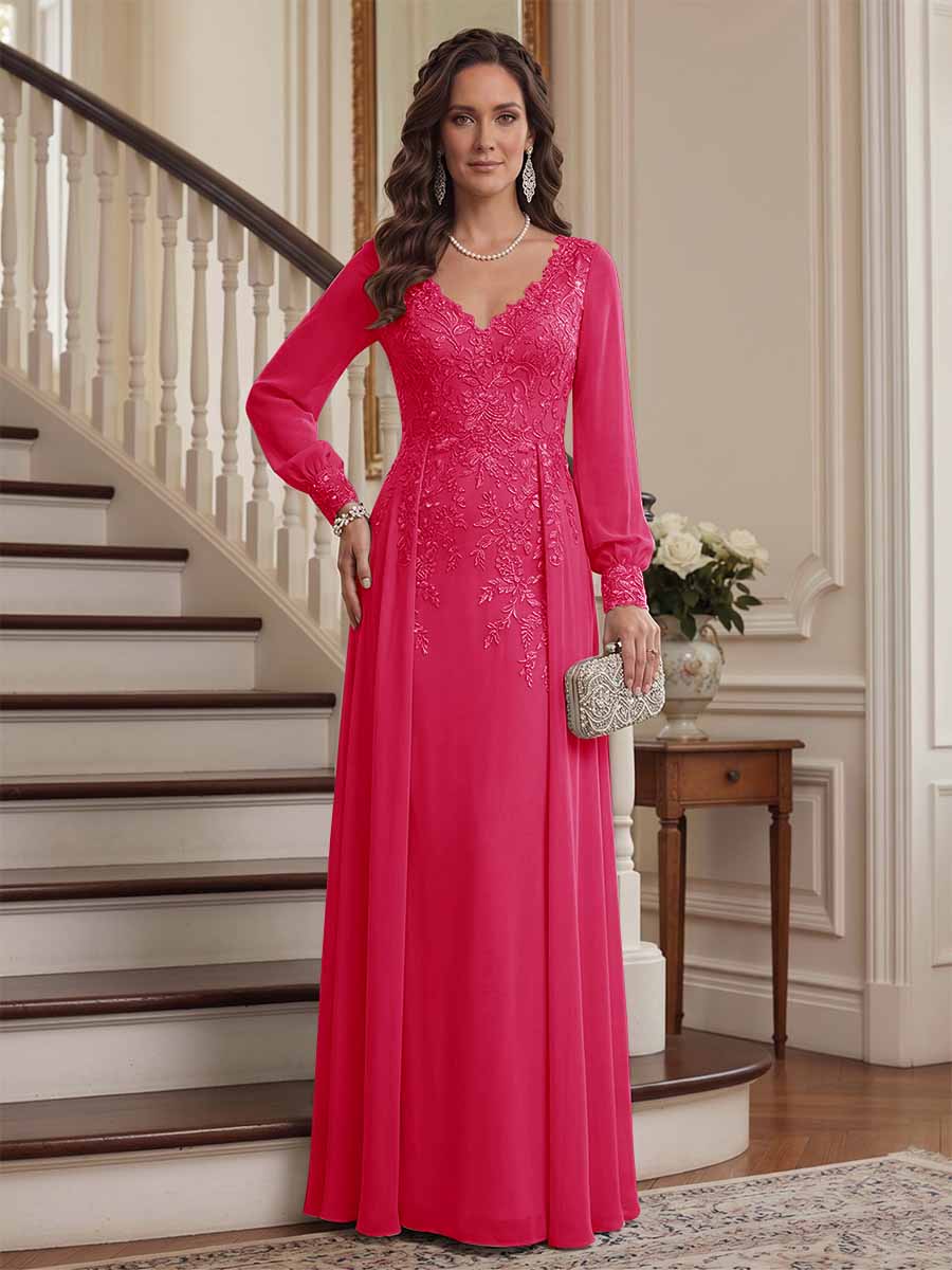 Valencia Belle Fuchsia back view mother of the bride dress