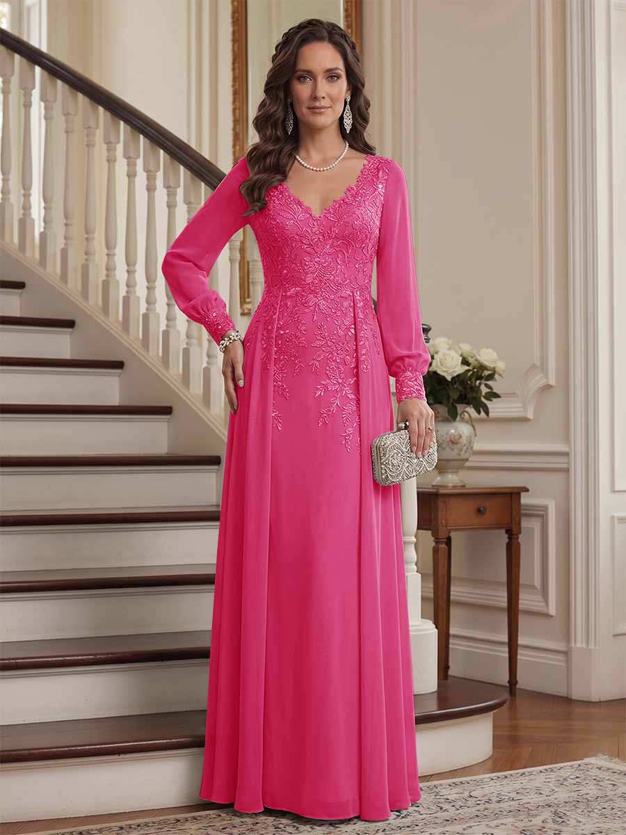 Valencia Belle Hot Pink front view mother of the bride dress