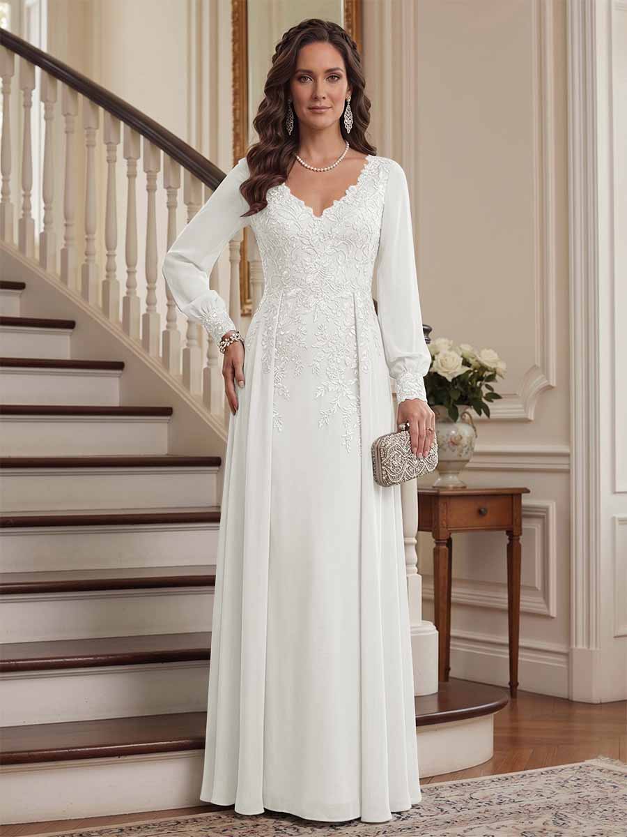 Aveline ivory front view mother of the bride dress
