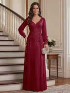 Aveline burgundy alternate front view 2 mother of the bride dress