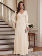 Valencia Belle Champagne back view mother of the bride dress