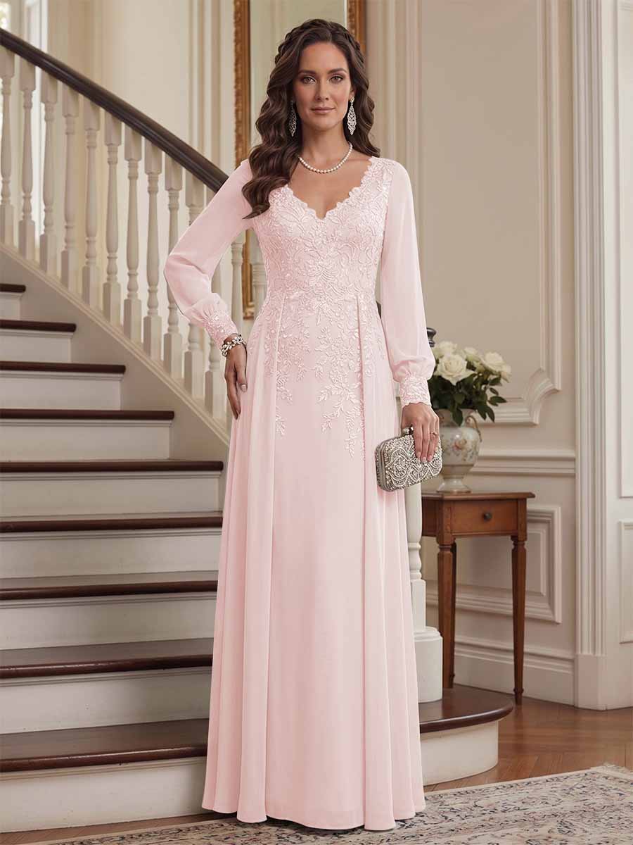 Valencia Belle Pearl Pink front view mother of the bride dress
