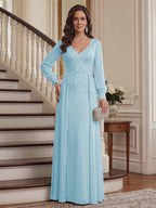 Valencia Belle Sky Blue side view mother of the bride dress