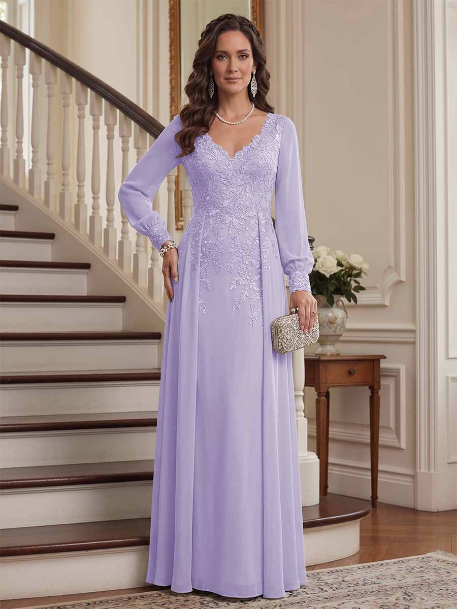Aveline lilac front view mother of the bride dress