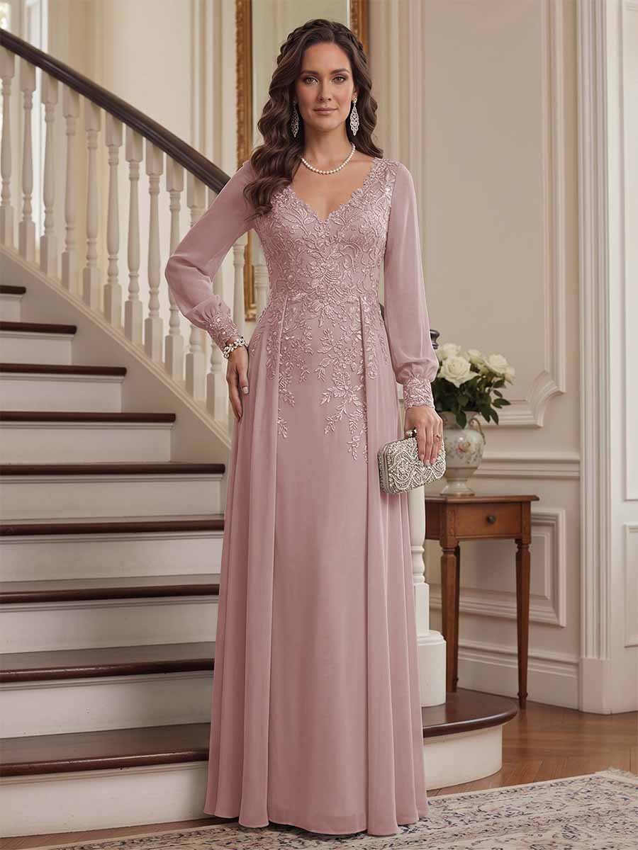 Valencia Belle Mauve front view mother of the bride dress