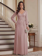 Valencia Belle Mauve front view mother of the bride dress