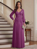Valencia Belle Orchid front view mother of the bride dress