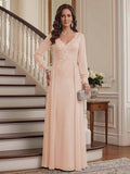 Valencia Belle Peach front view mother of the bride dress