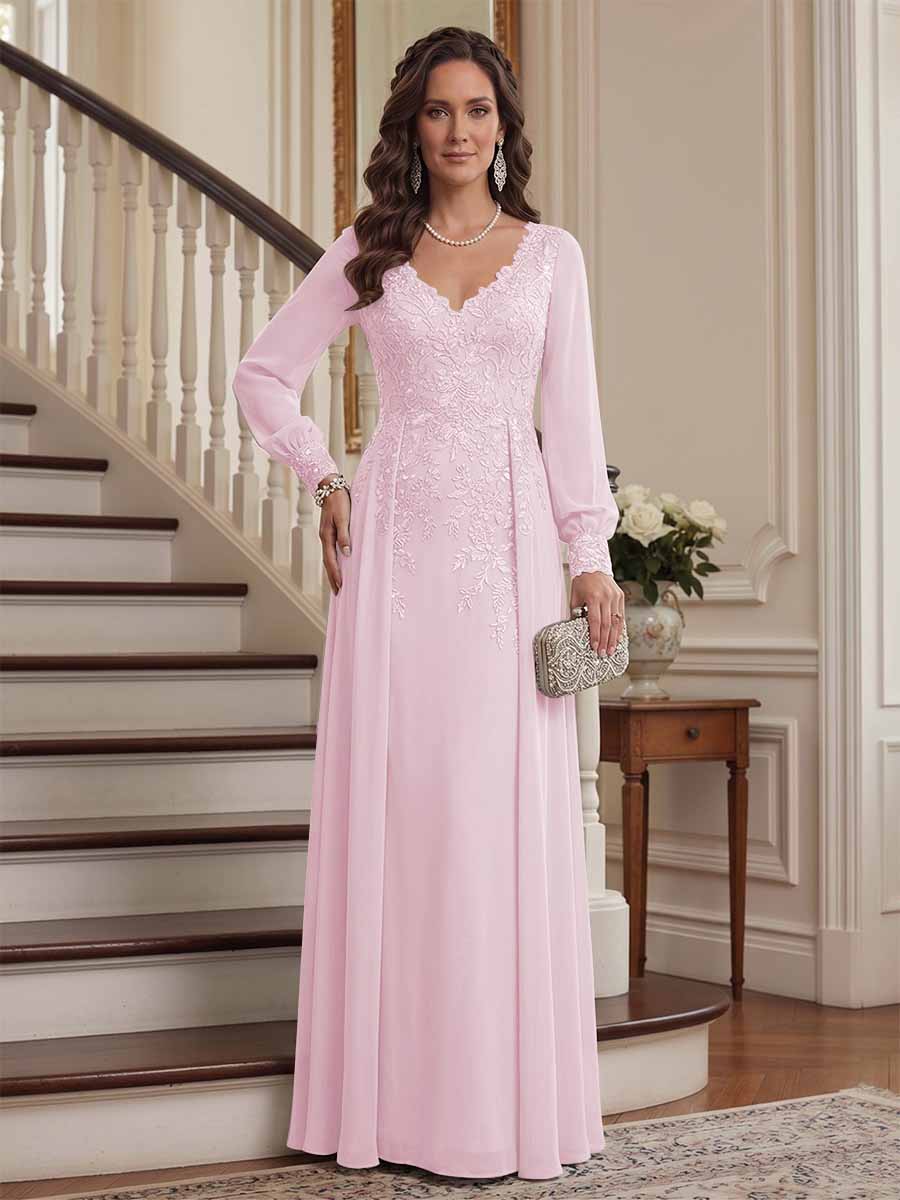 Aveline rose pink front view mother of the bride dress