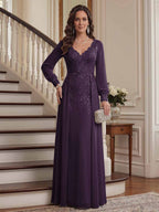 Aveline plum alternate front view 2 mother of the bride dress