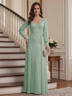 Aveline sage green alternate front view 2 mother of the bride dress