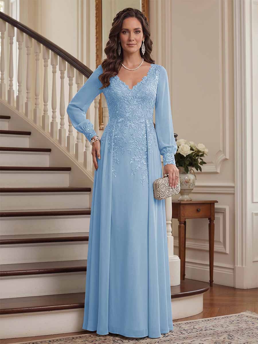 Valencia Belle Sky Blue back view mother of the bride dress