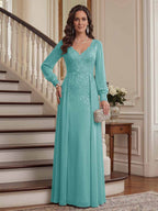 Aveline pool blue alternate front view 3 mother of the bride dress