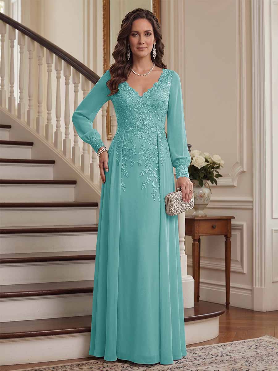 Aveline pool blue alternate front view 3 mother of the bride dress