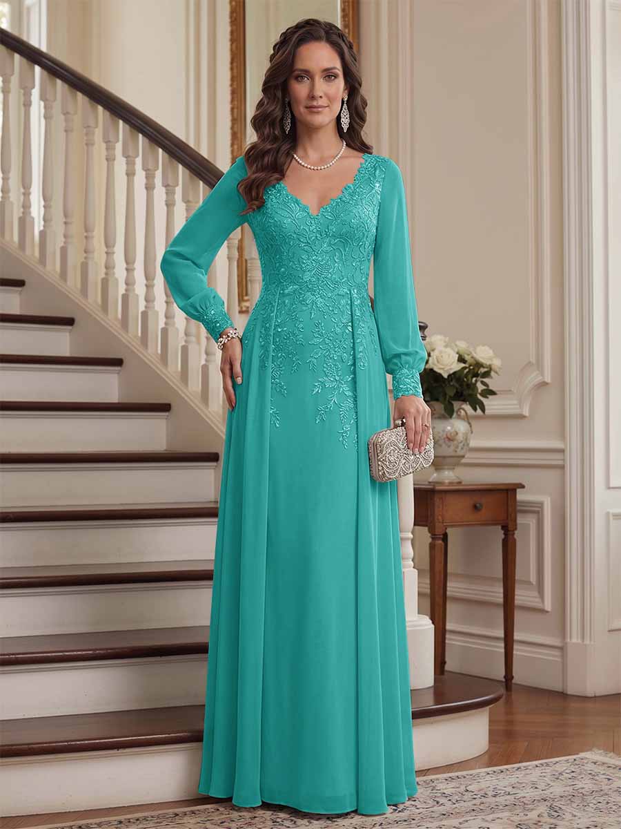 Valencia Belle Turquoise back view mother of the bride dress