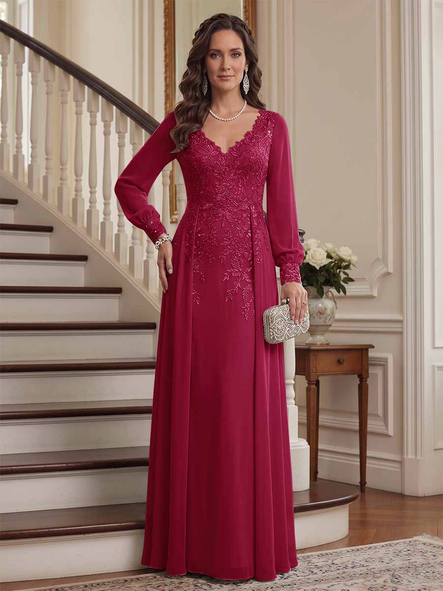 Aveline burgundy alternate front view 3 mother of the bride dress