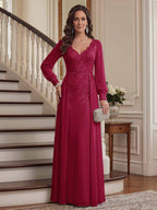 Valencia Belle Burgundy side view mother of the bride dress
