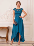 Jocelyn Blythe Peacock front view mother of the bride dress