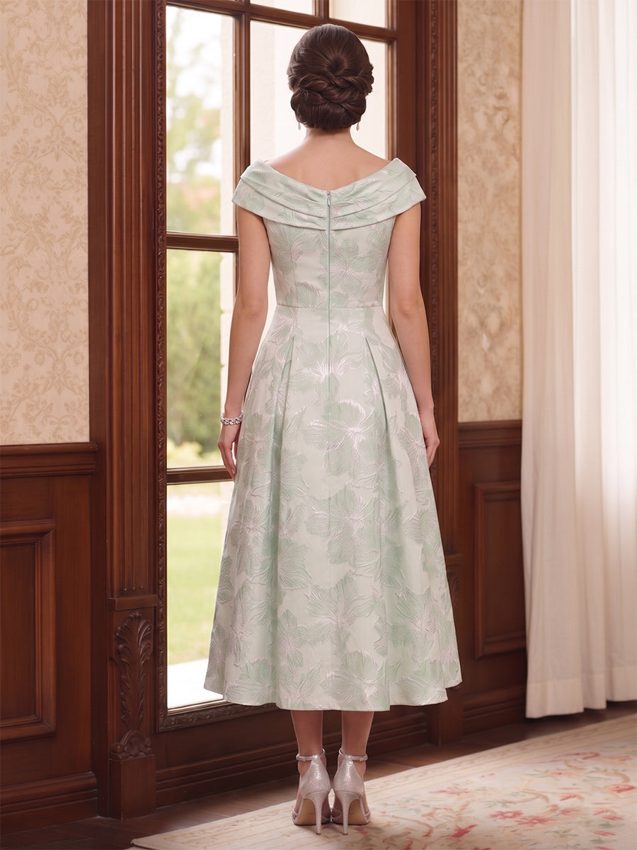 Leontine Joy Sage Green back view mother of the bride dress
