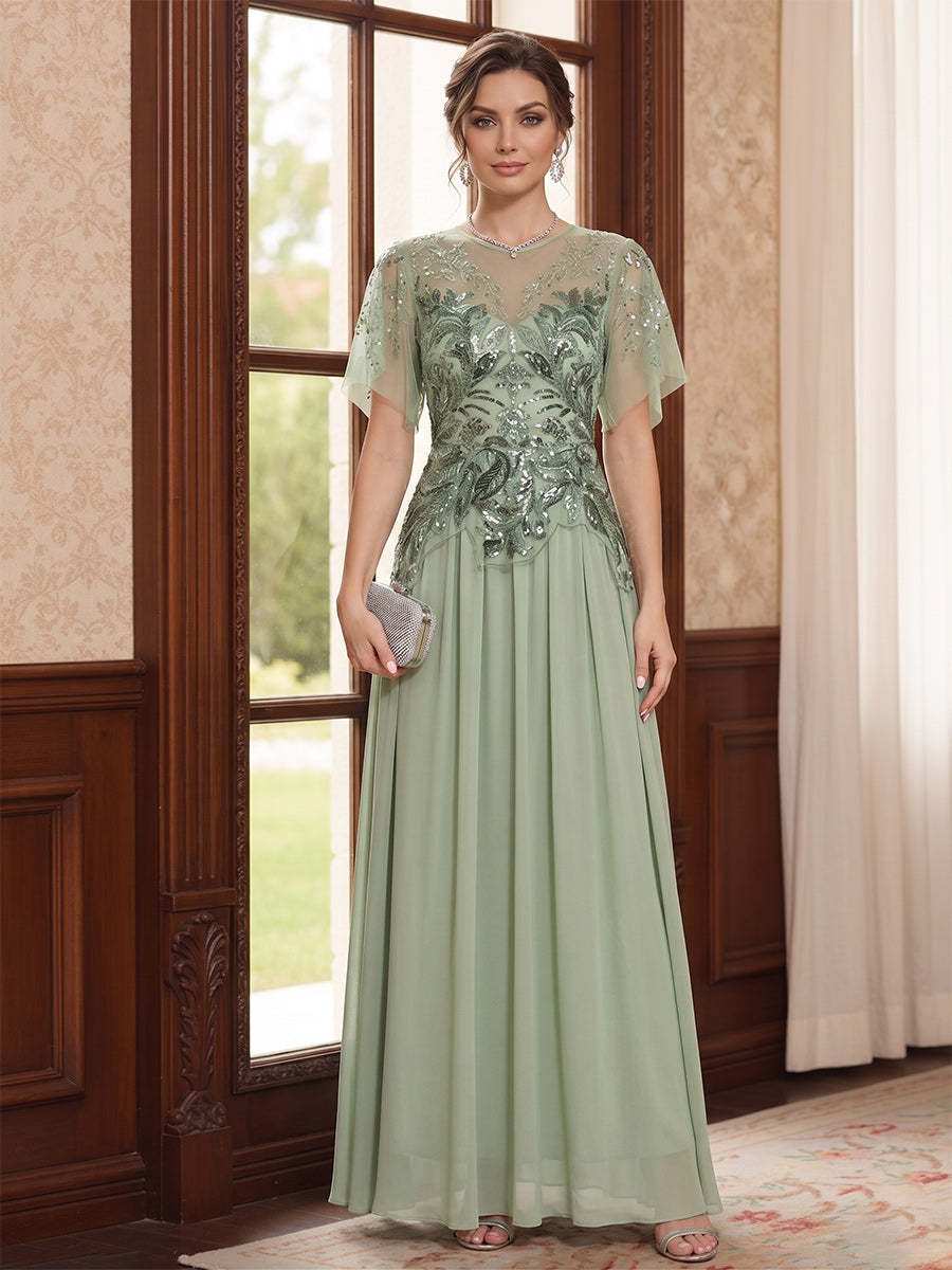 Isolde Marie Mint Green front view mother of the bride dress