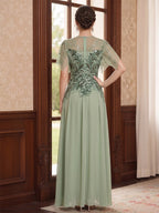 Isolde Marie Mint Green back view mother of the bride dress