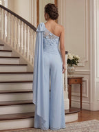 Honoria Rose Sky Blue back view mother of the bride dress