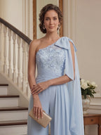 Honoria Rose Sky Blue side view mother of the bride dress